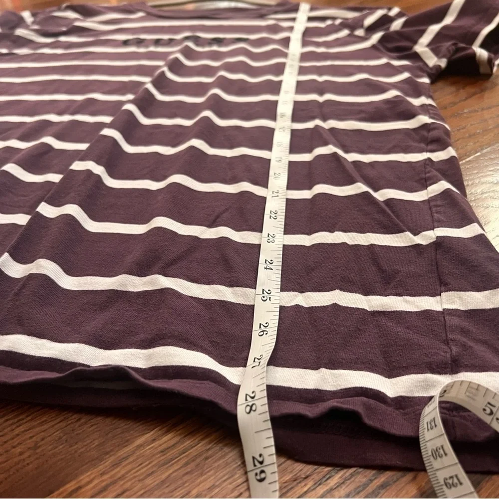 GUESS Doheny Los Angeles Purple Striped Short Sleeve Shirt, Large - Picture 6 of 8
